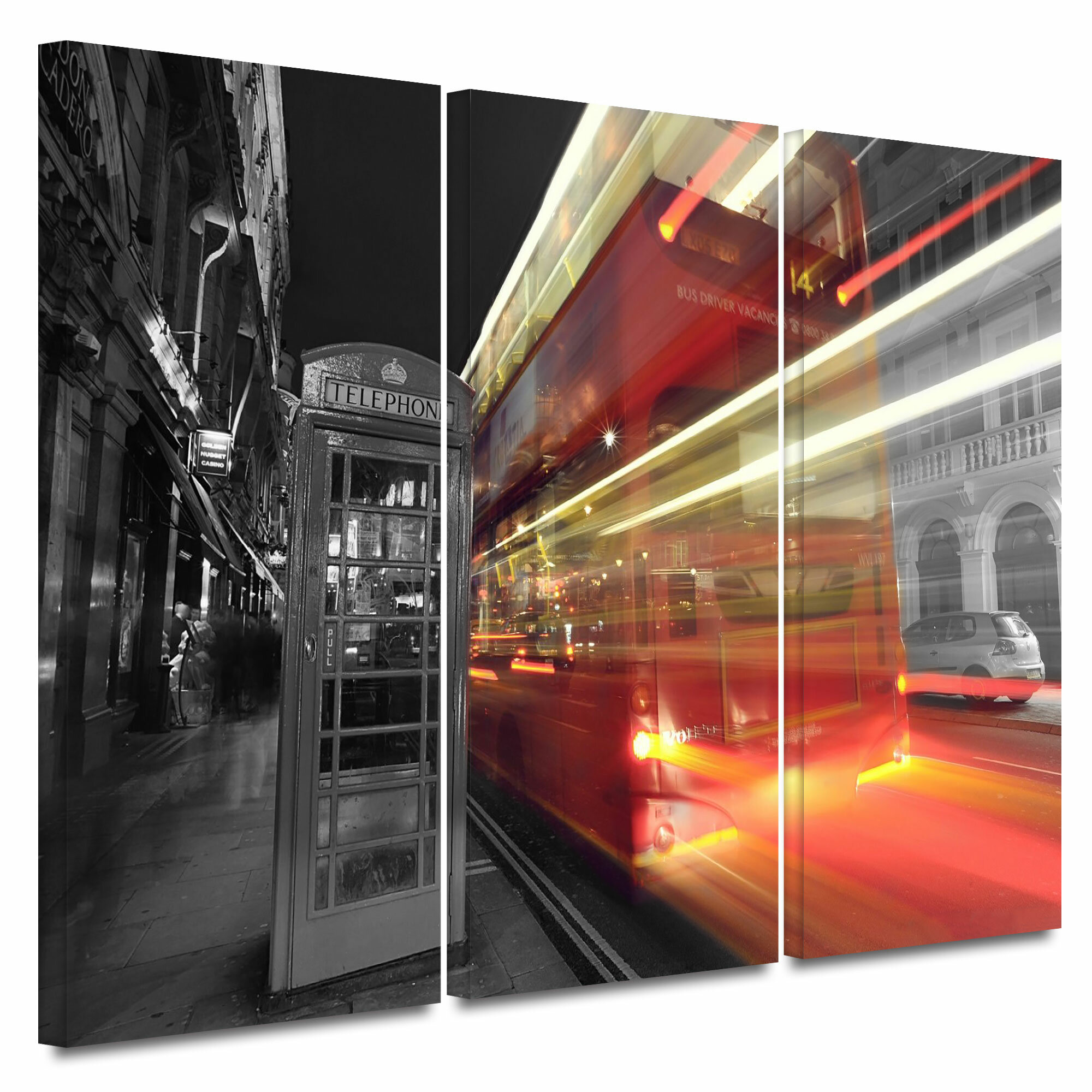 ArtWall 3-Piece Cody Yorks Cleveland 20 Gallery-Wrapped Canvas Set 36 by 72-Inch