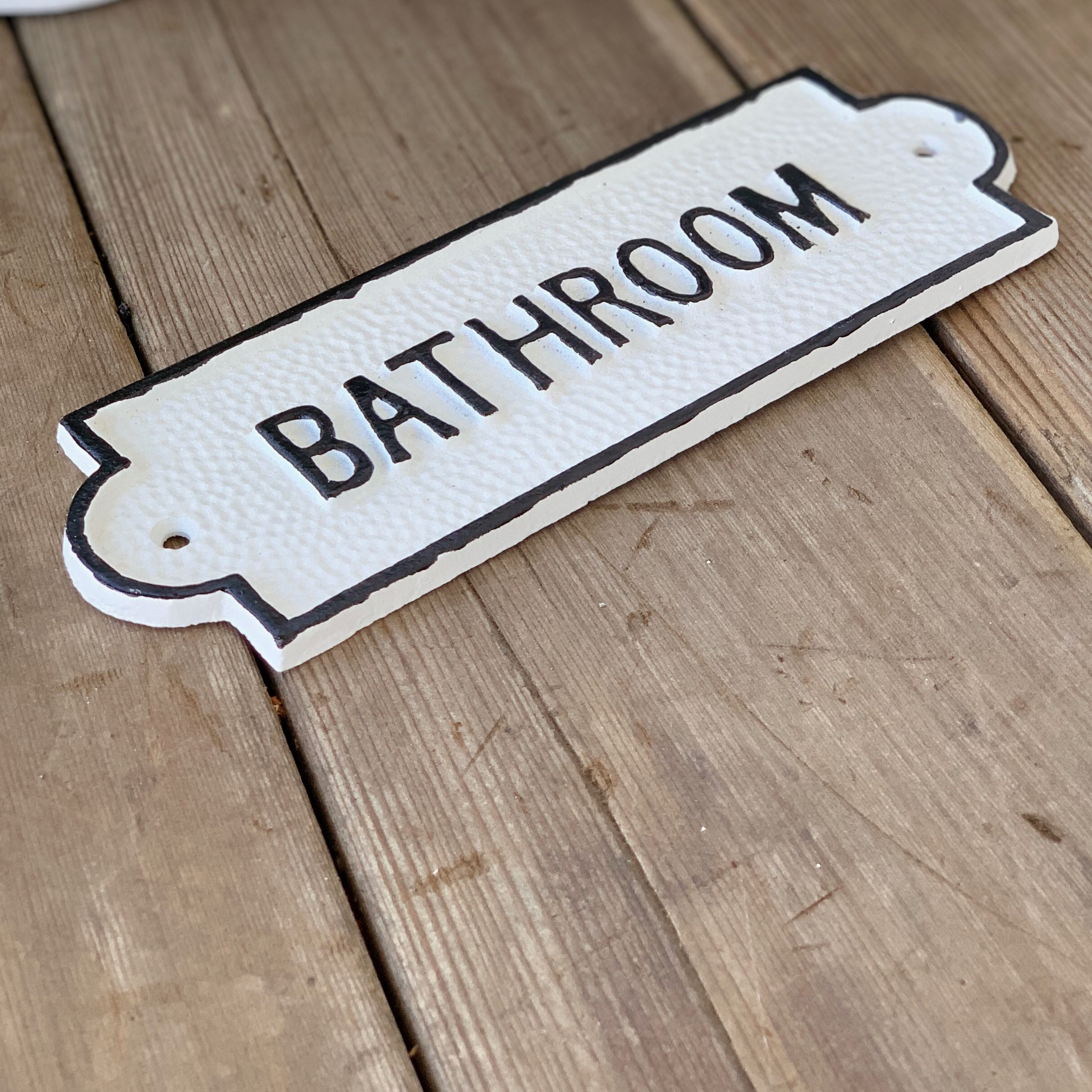Bayaccents Cast Iron Bathroom Sign Reviews Wayfair Bayaccents Cast Iron Bathroom Sign