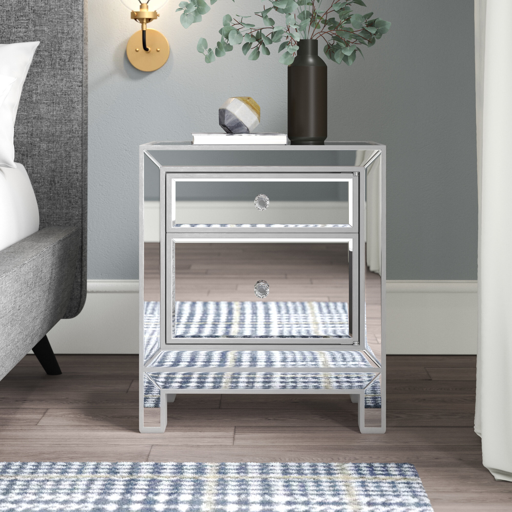 Glass Mirrored Nightstands You Ll Love In 2021 Wayfair