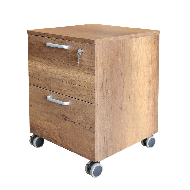 Ebern Designs Pamila Wood 2 Drawer Mobile Vertical Filing Cabinet