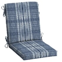 Outdoor Patio Chair Cushion ~ Sailor's Stripe ~ Navy White ~ 21 x 44 x 4.5 NEW 