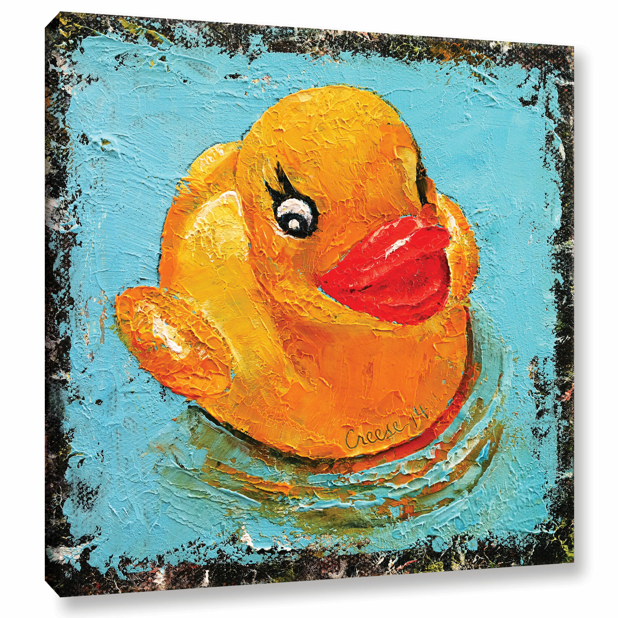 Rubber Duck Water Bathroom Print MULTI CANVAS WALL ART Picture 