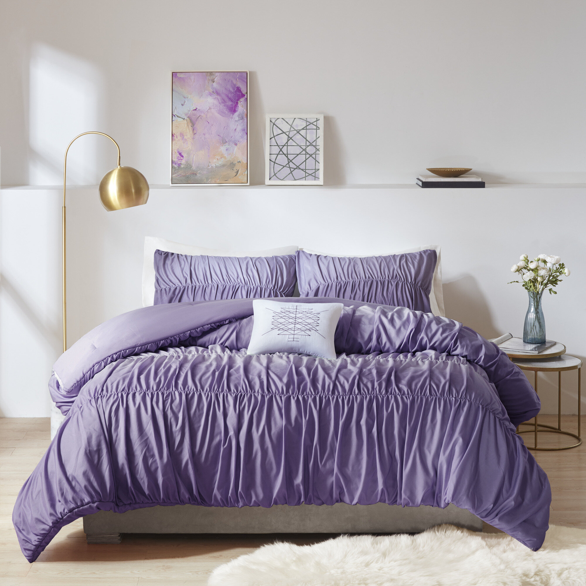 House Of Hampton Nutter Ombre And Ruched Comforter Set Reviews