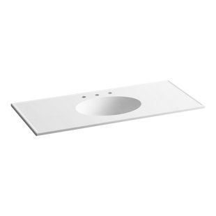 Go to store & view more images Kohler Ceramic Impressions Water Rectangular Dual Mount Bathroom Sink with Overflow