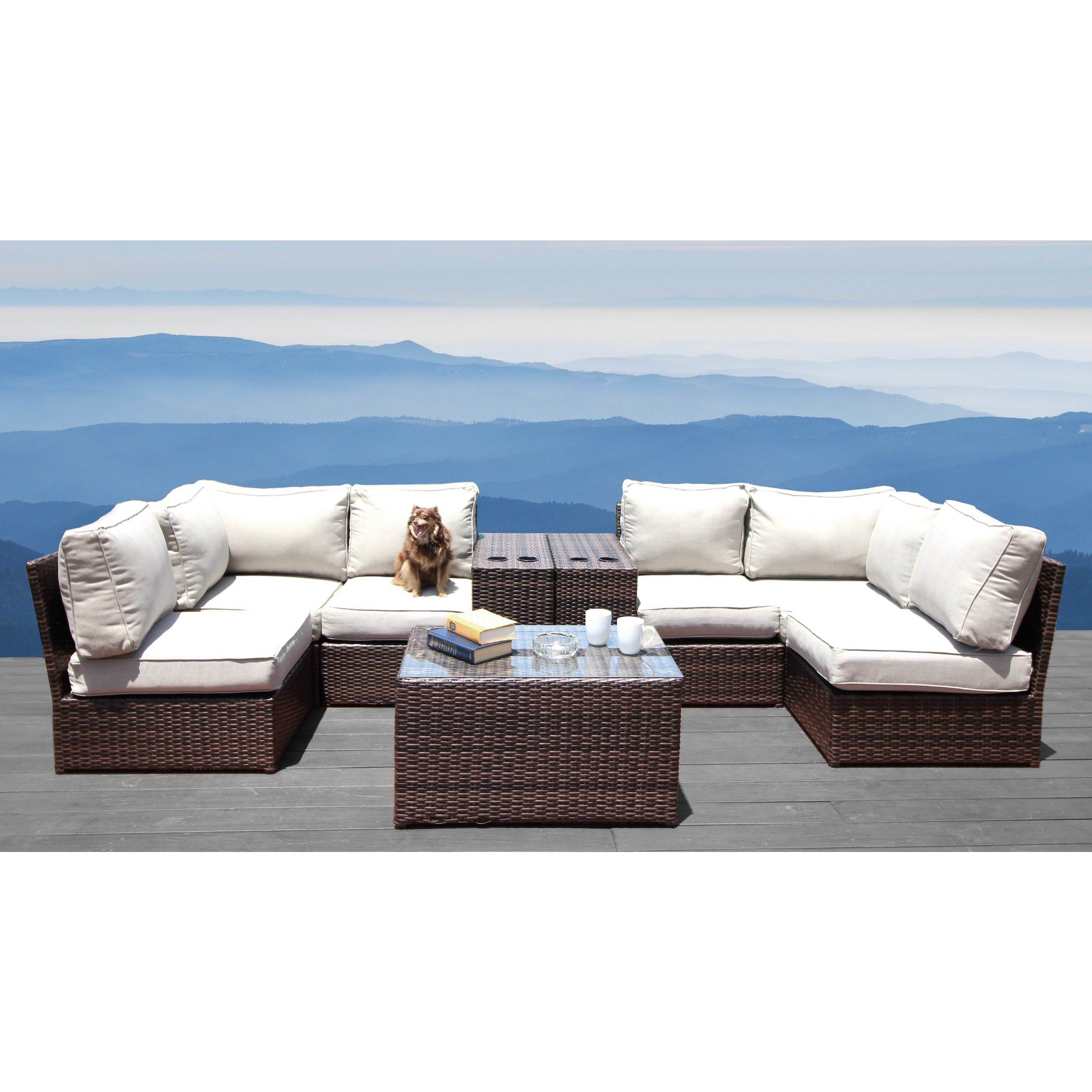 Orren Ellis Vasil 9 Piece Sectional Seating Group With Cushions Reviews Wayfair