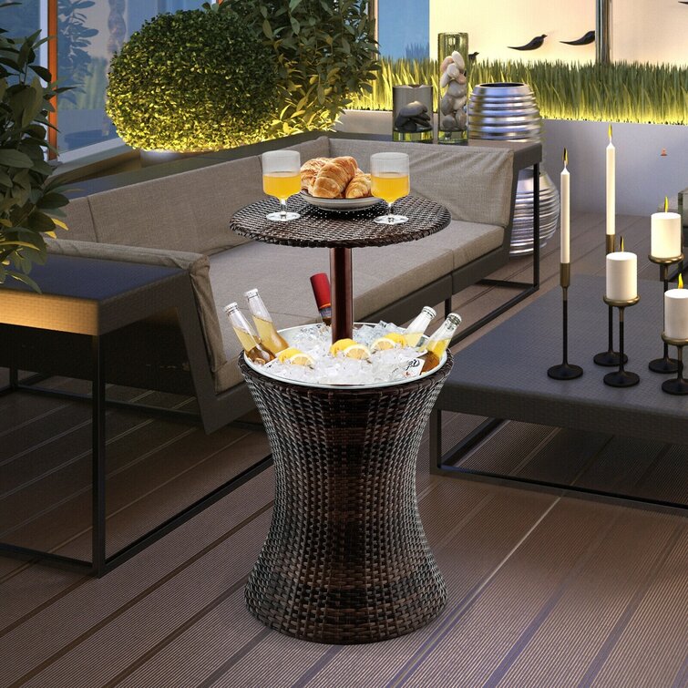Details about   ADJUSTABLE OUTDOOR PATIO RATTAN ICE COOLER 