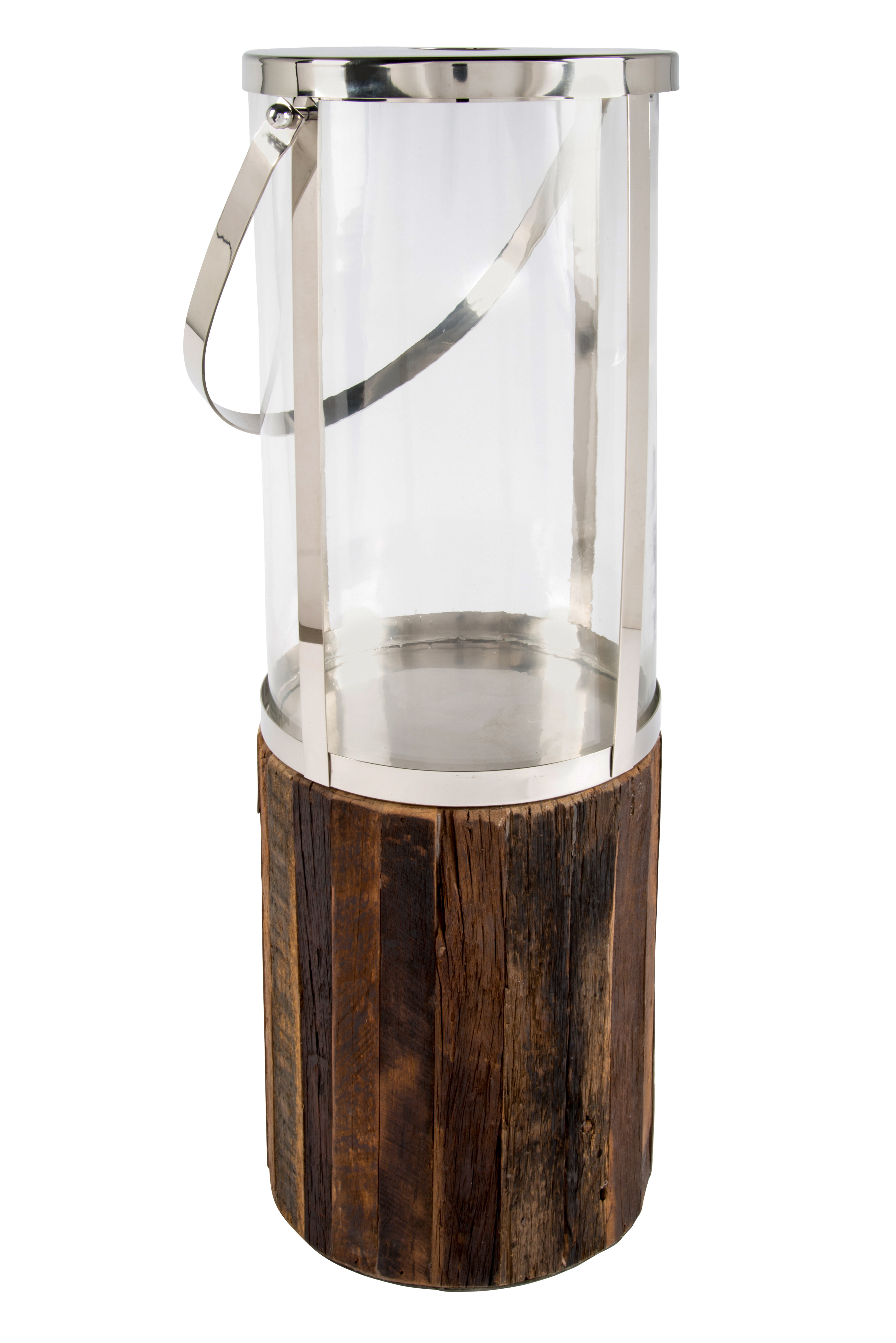 Bradburnhome Rough Wood Glass Lantern Wayfair