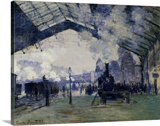 Great Big Canvas Arrival Of The Normandy Train Gare Saint Lazare 1877 By Claude Monet Painting Print Wayfair