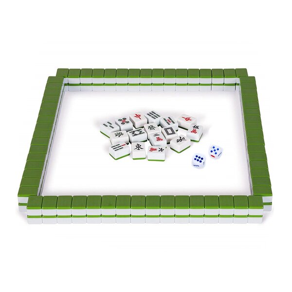 Portable Chinese Mahjong Matte Game Pokers Accessories Use with 2 Dice Blue 
