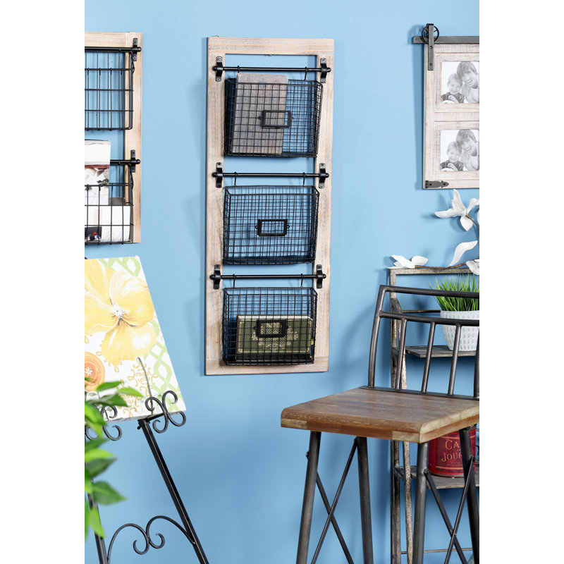 Gracie Oaks Haubert 36 H X 14 W X 4 D Industrial 3 Tier Basket