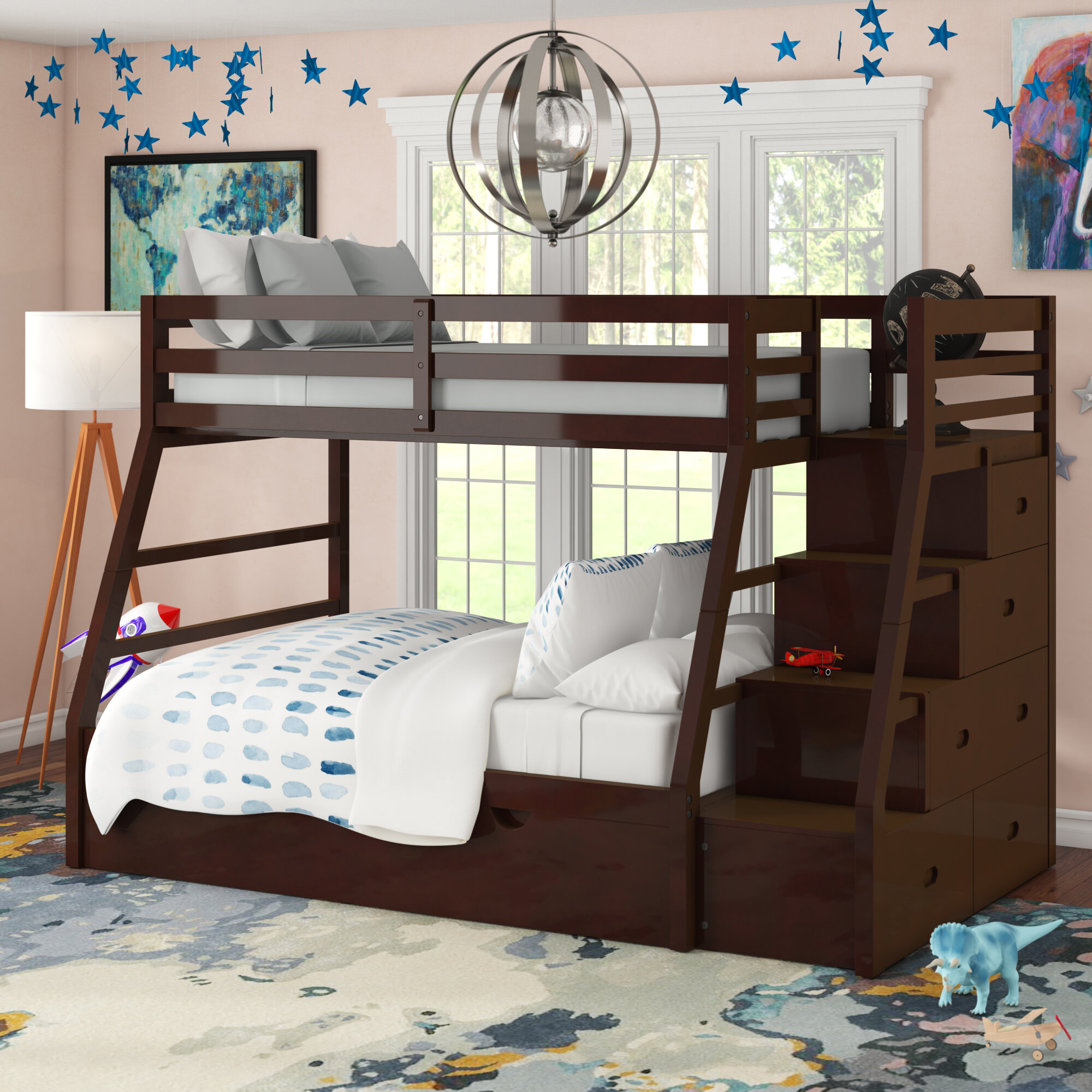 rafael twin over full bunk bed with storage