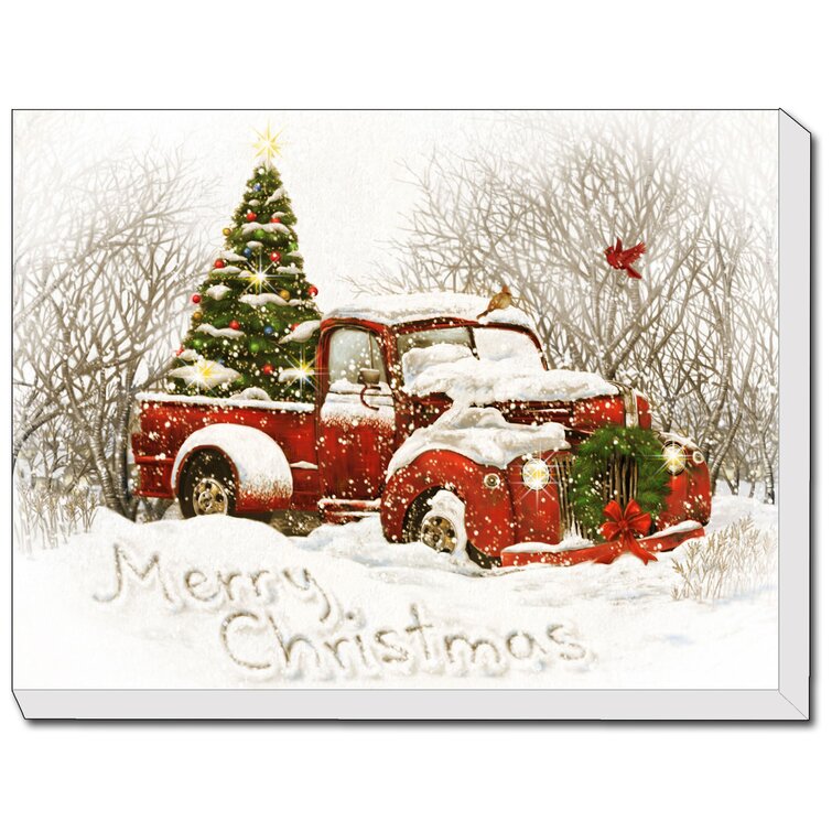 Wood Farm Truck & Snowy Tree pick up Christmas Ornament Vintage Nostalgia Details about   New 
