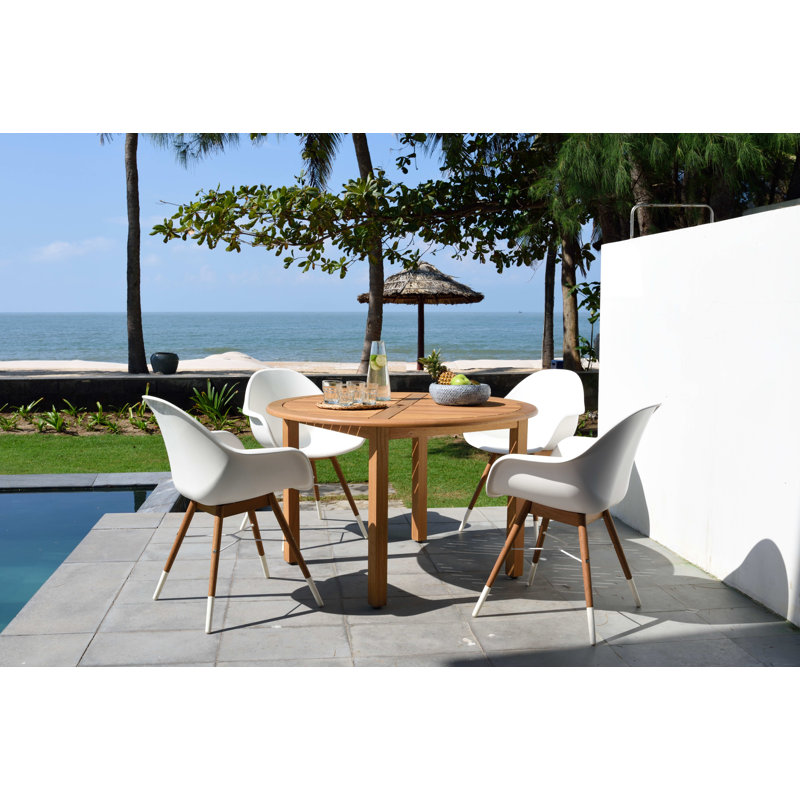 Rosecliff Heights Ludgershall Outdoor 5 Piece Teak Dining Set Wayfair