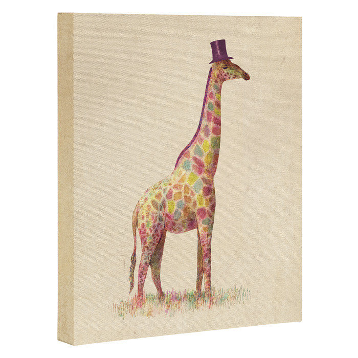 East Urban Home Fashionable Giraffe Graphic Art On Wrapped Canvas Wayfair
