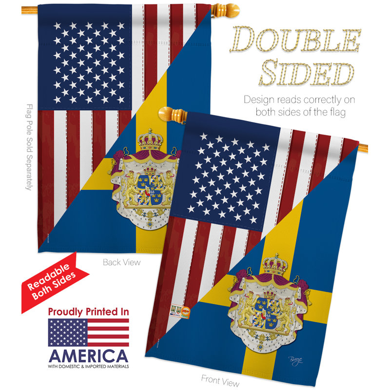 Breeze Decor American Sweden Friendship The World Impressions 2 Sided Polyester 40 X 28 In Flag Set Wayfair