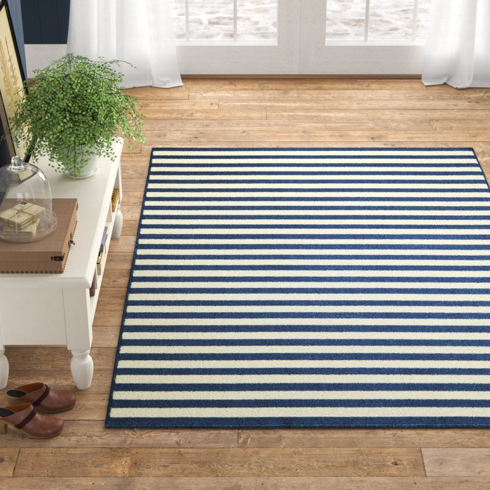 Regina Navy Cream Outdoor Area Rug Reviews Birch Lane Regina Navy Cream Outdoor Area Rug