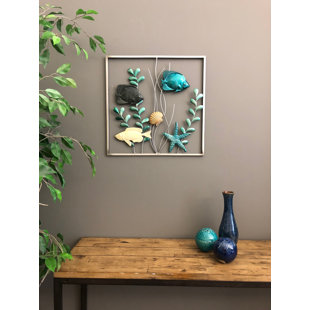 3 Dimensional Textured Art Wayfair Metal Square 3 Dimensional Fish Wall Décor