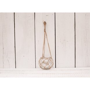 Reilly Glass Bowl With Hessian Rope Wall Planter By House Of Hampton