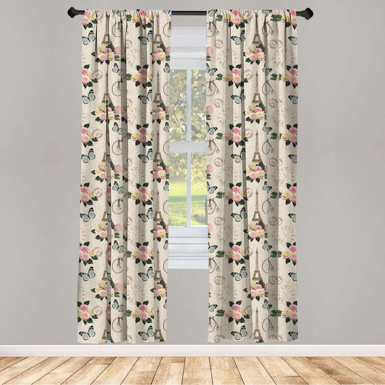 France Paris Tower Living Room Curtains Decorative Curtain for Bedroom Window 