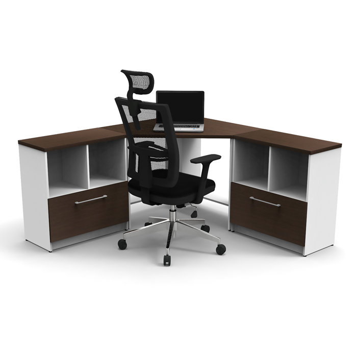 Symple Stuff Reception Corner Desk With Seating Collaboration