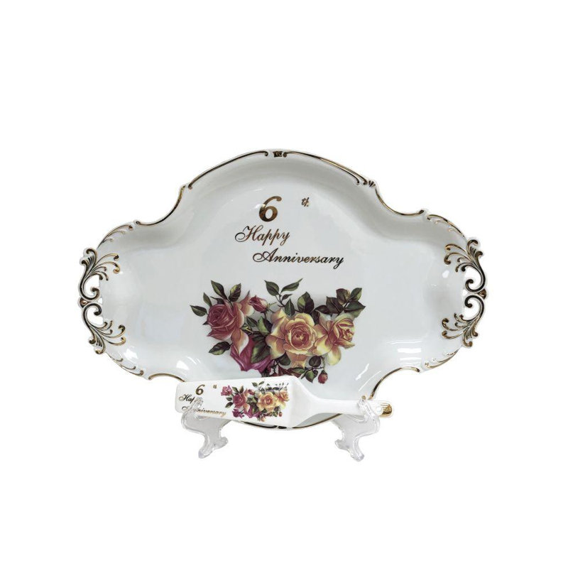 August Grove Denham 2 Piece 60th Anniversary Decorative Plate Set