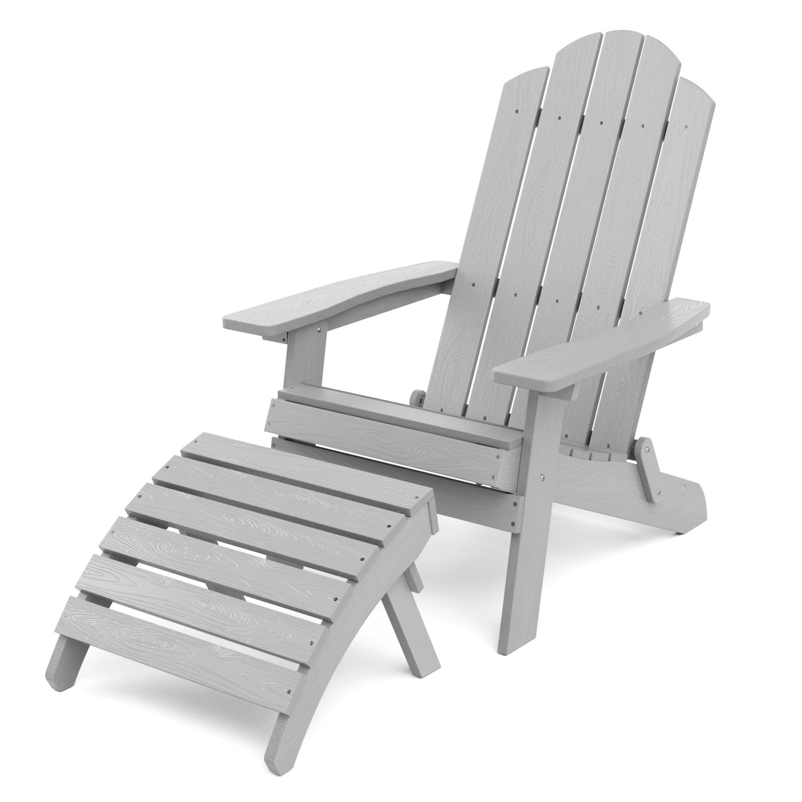 HERACLES Foldable Adirondack Chair With Ottoman Wayfair