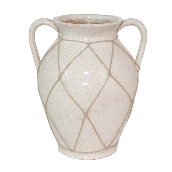 white vase with handles