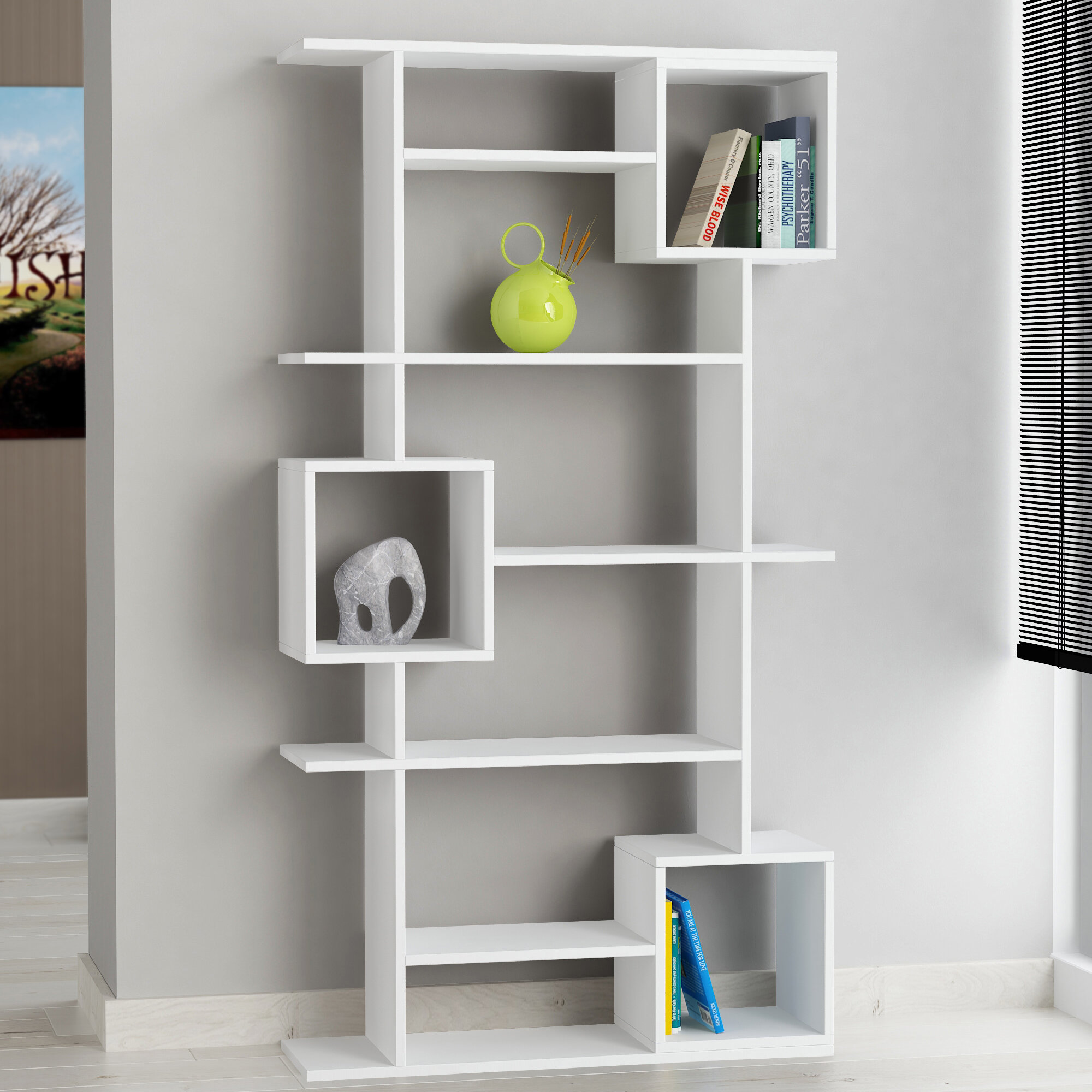 Modern Geometric Bookcase  Another Home Image Ideas