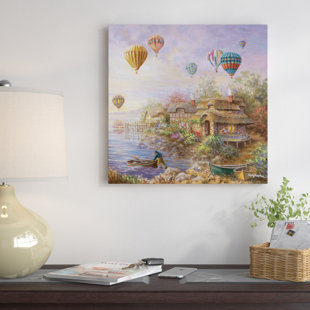 Over The Sofa Wall Art Wayfair Air Balloons Over Cottageville Painting Print On Canvas