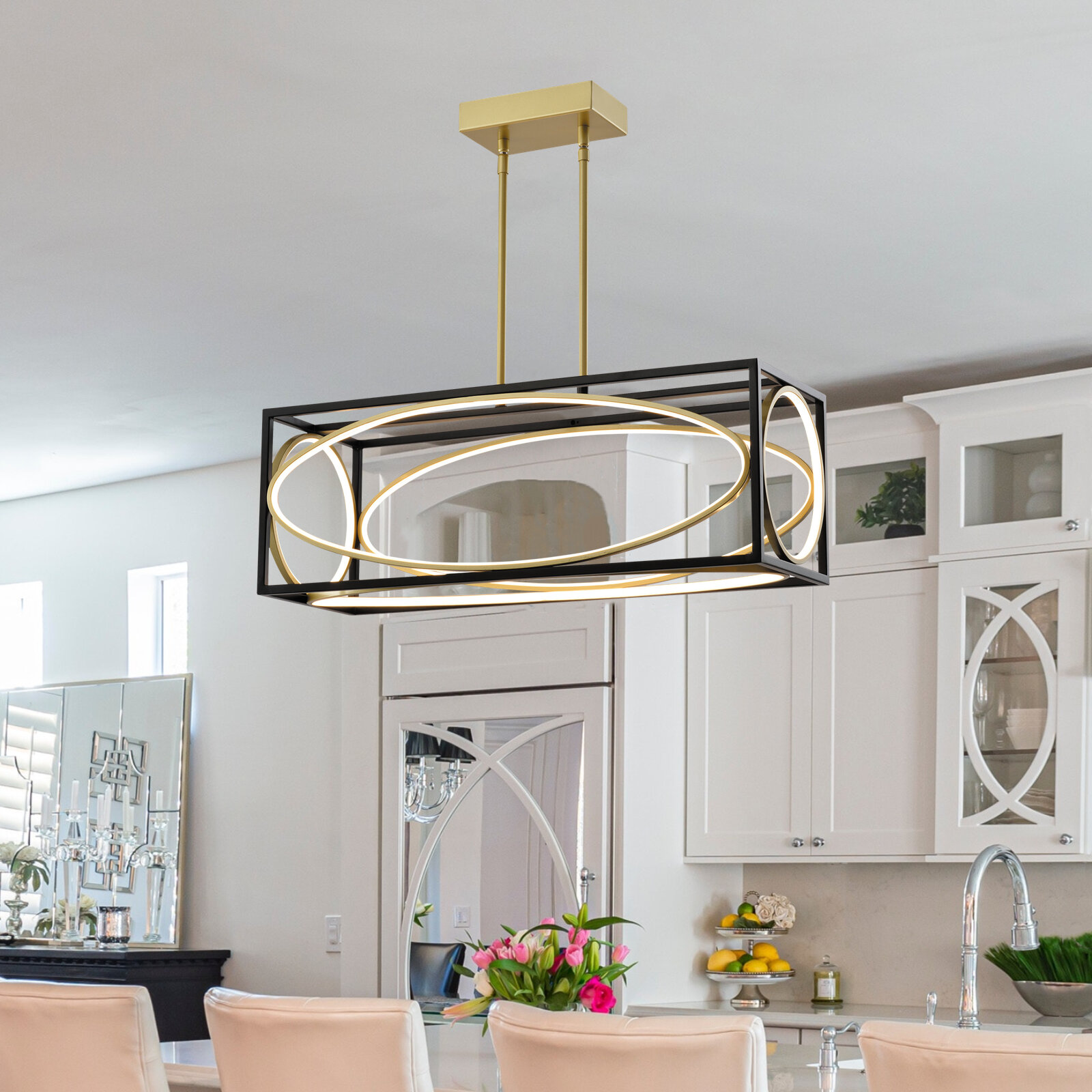 square kitchen island lighting