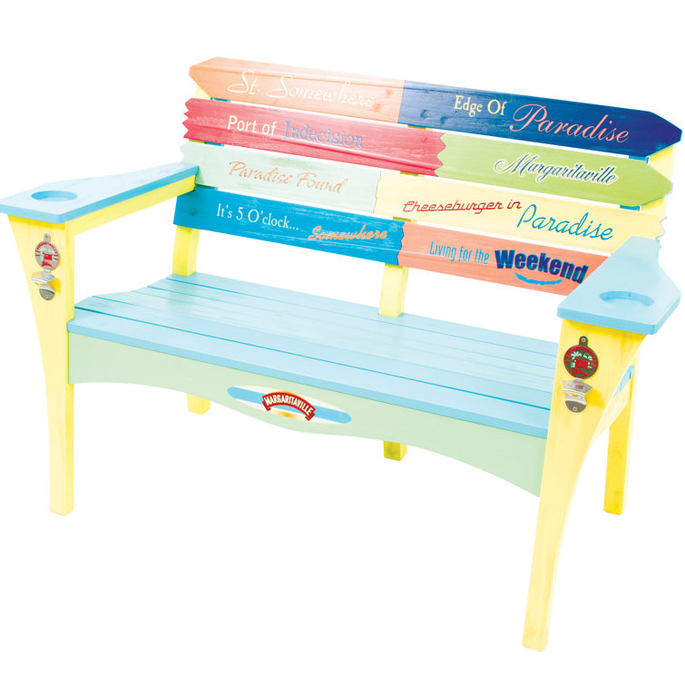 Rio Brands Margaritaville Southern Most Point Wooden Garden Bench Reviews Wayfair