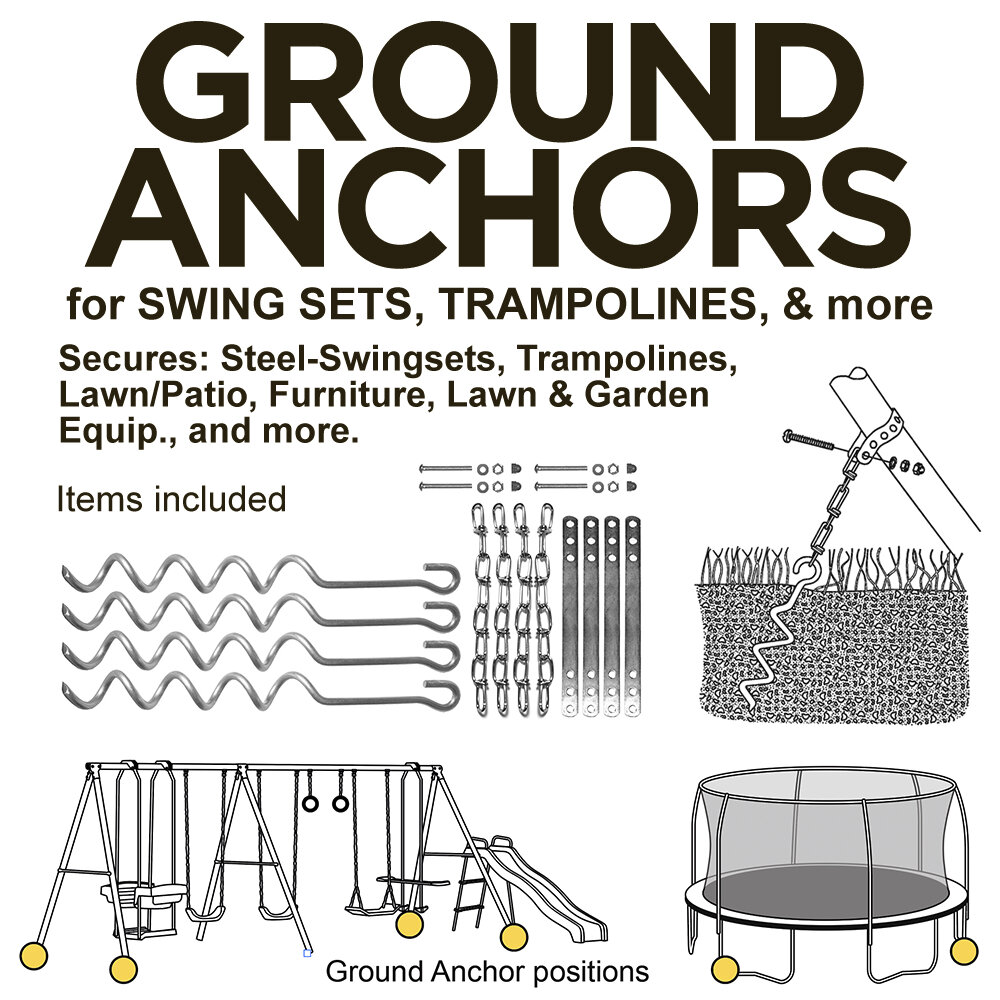 Swing Set Ground Anchor Kit (Wood Not Included)