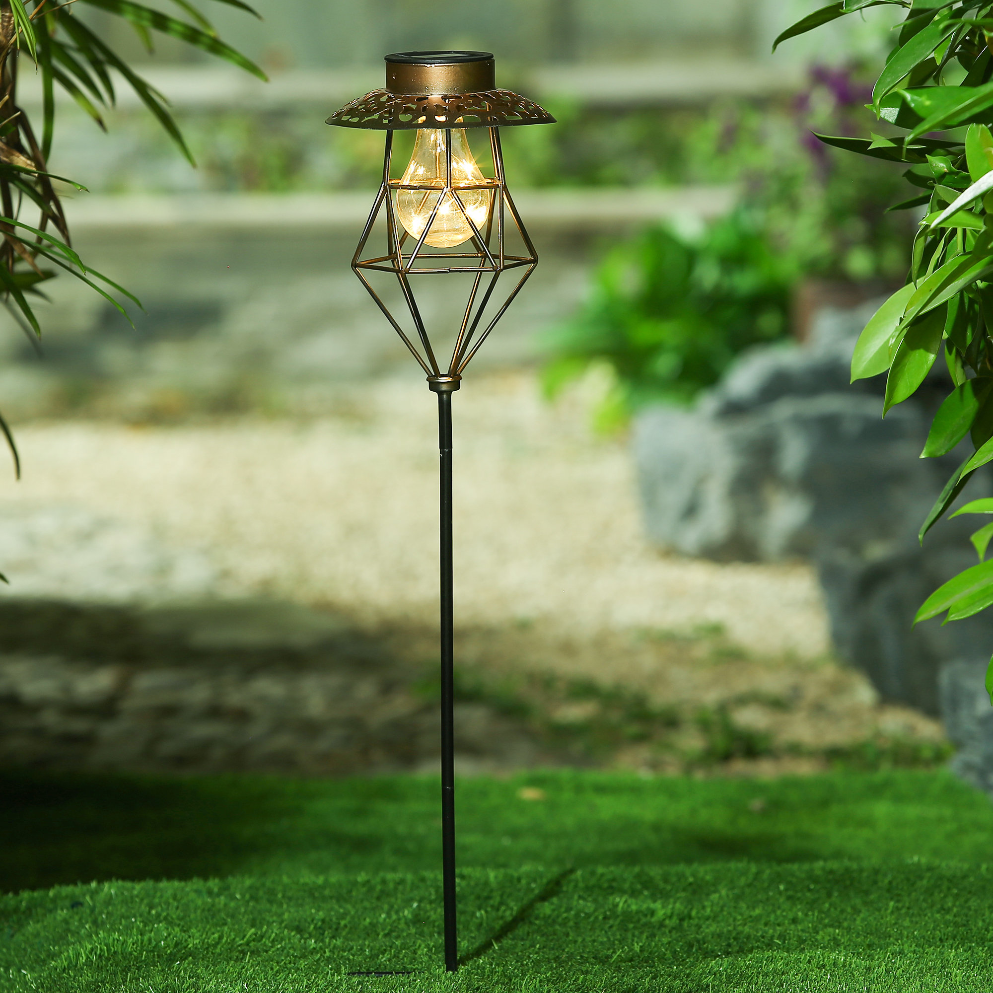 Edison Solar Light Garden Pathway Walkway Decor Lamp Stake Outdoor Lawn Lantern 