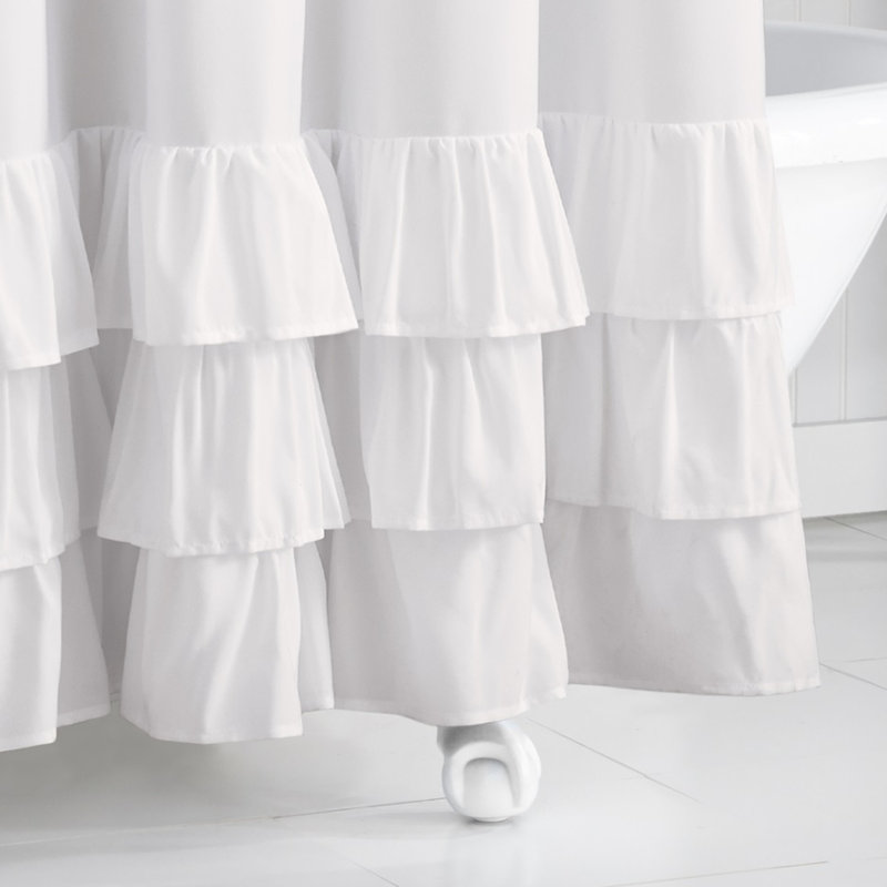 Betsey Johnson Solid Ruffled Shower Curtain Reviews Wayfair