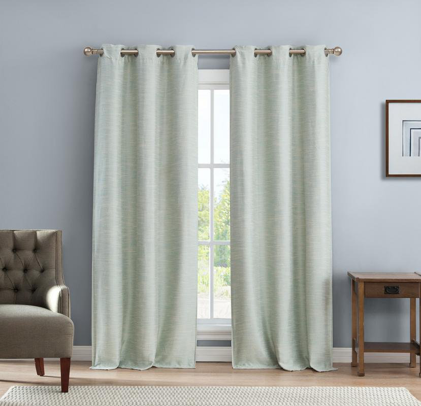 New London Linen Look Solid Blackout Thermal Grommet Curtain
