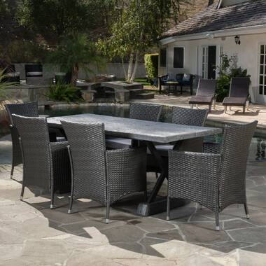 appel outdoor 7 piece dining set with cushions