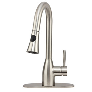 VIGO Aylesbury Single Handle Pull-Down Spray Kitchen Faucet with Deck Plate