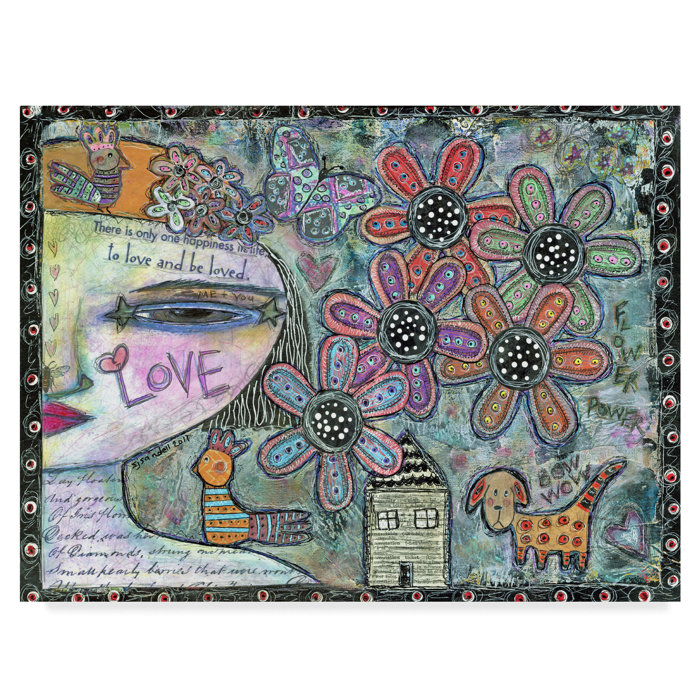 Flower Power Color Graphic Art Print On Wrapped Canvas