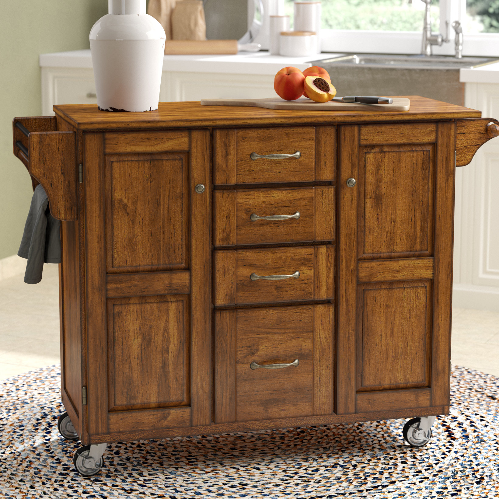 Millwood Pines Legler A Cart Kitchen Island With Solid Wood Top