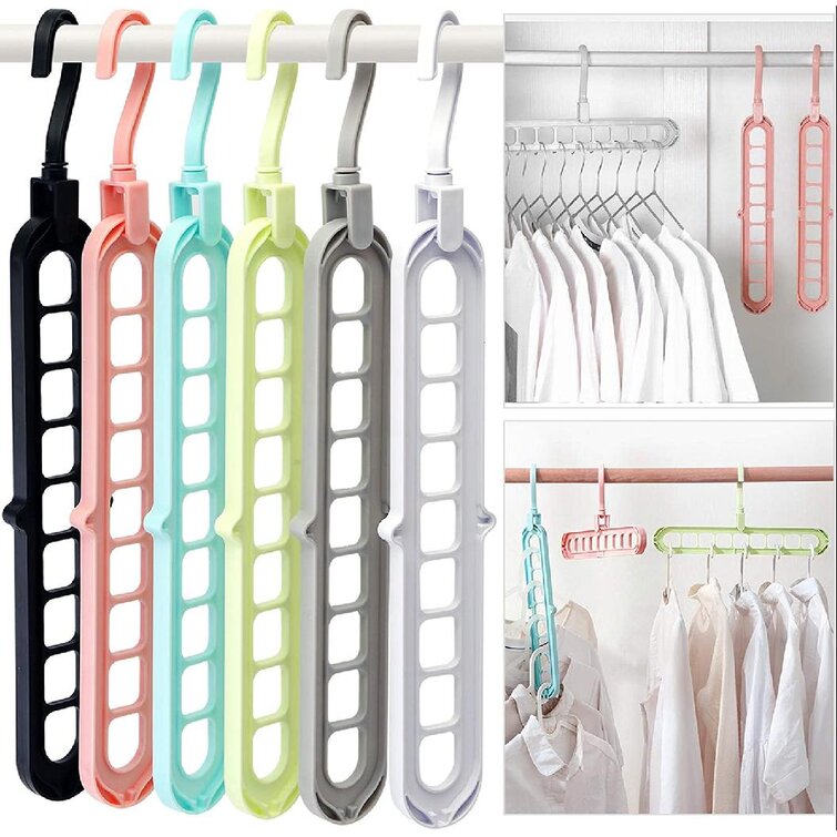 6x Sweater Shirt Hanging Clothes Hanger 3 Layers Clothing Storage Space Saver US 