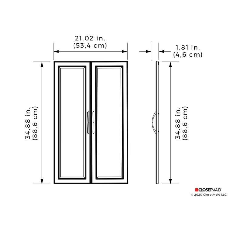ClosetMaid 4595 Modular Closet Storage Glass 2-Door Kit White 