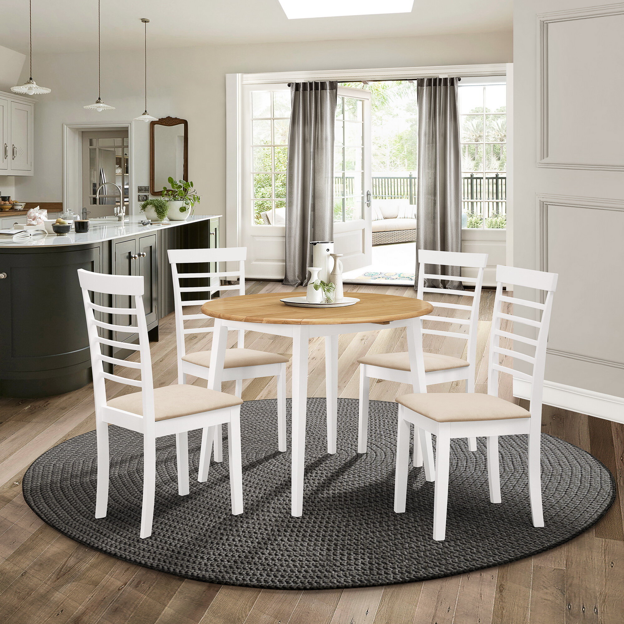 Brambly Cottage Mcneill Extendable Dining Set With 4 Chairs Reviews Wayfair Co Uk