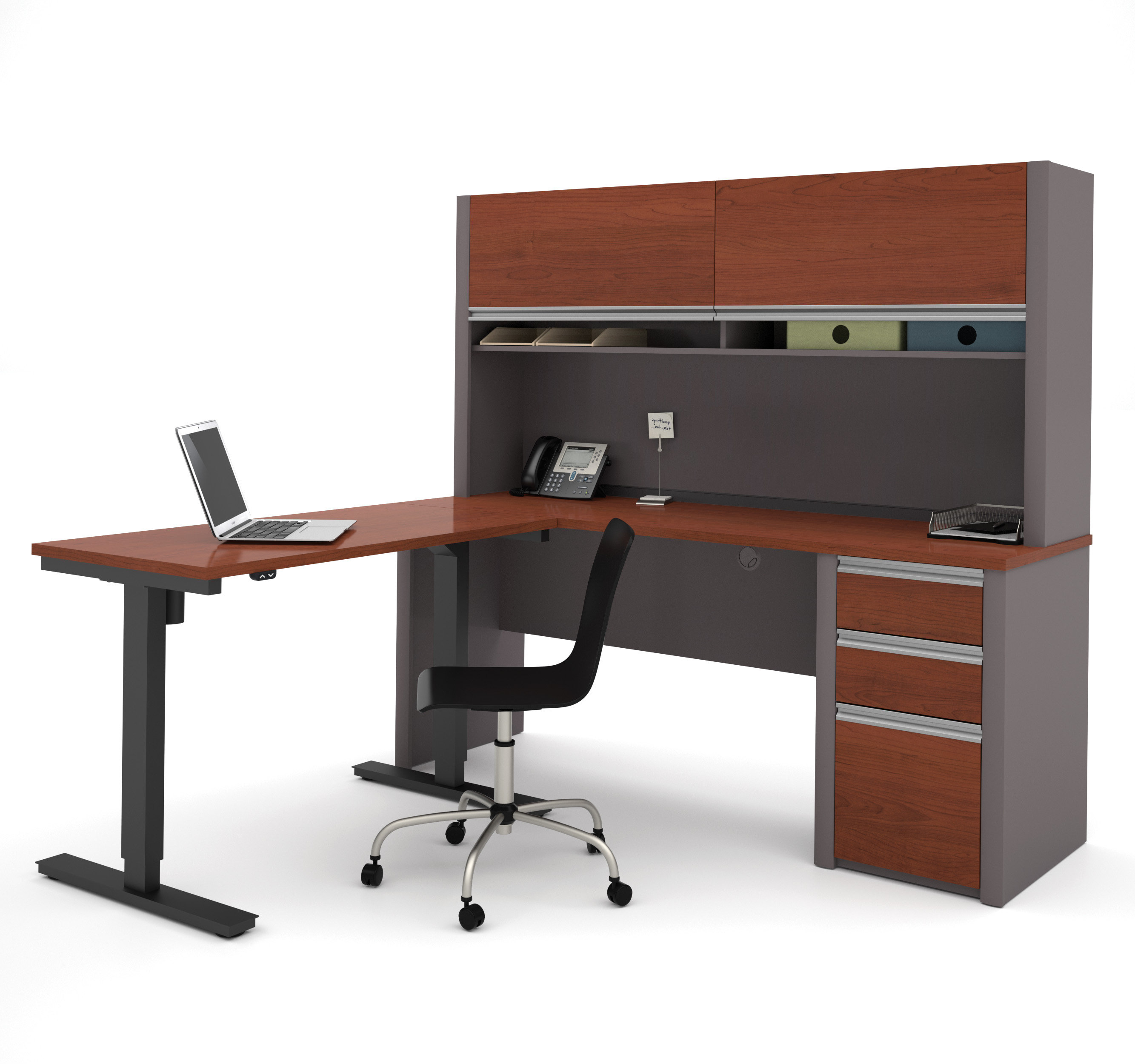 Orren Ellis Aurea 3 Piece Office Set With Hutch Wayfair