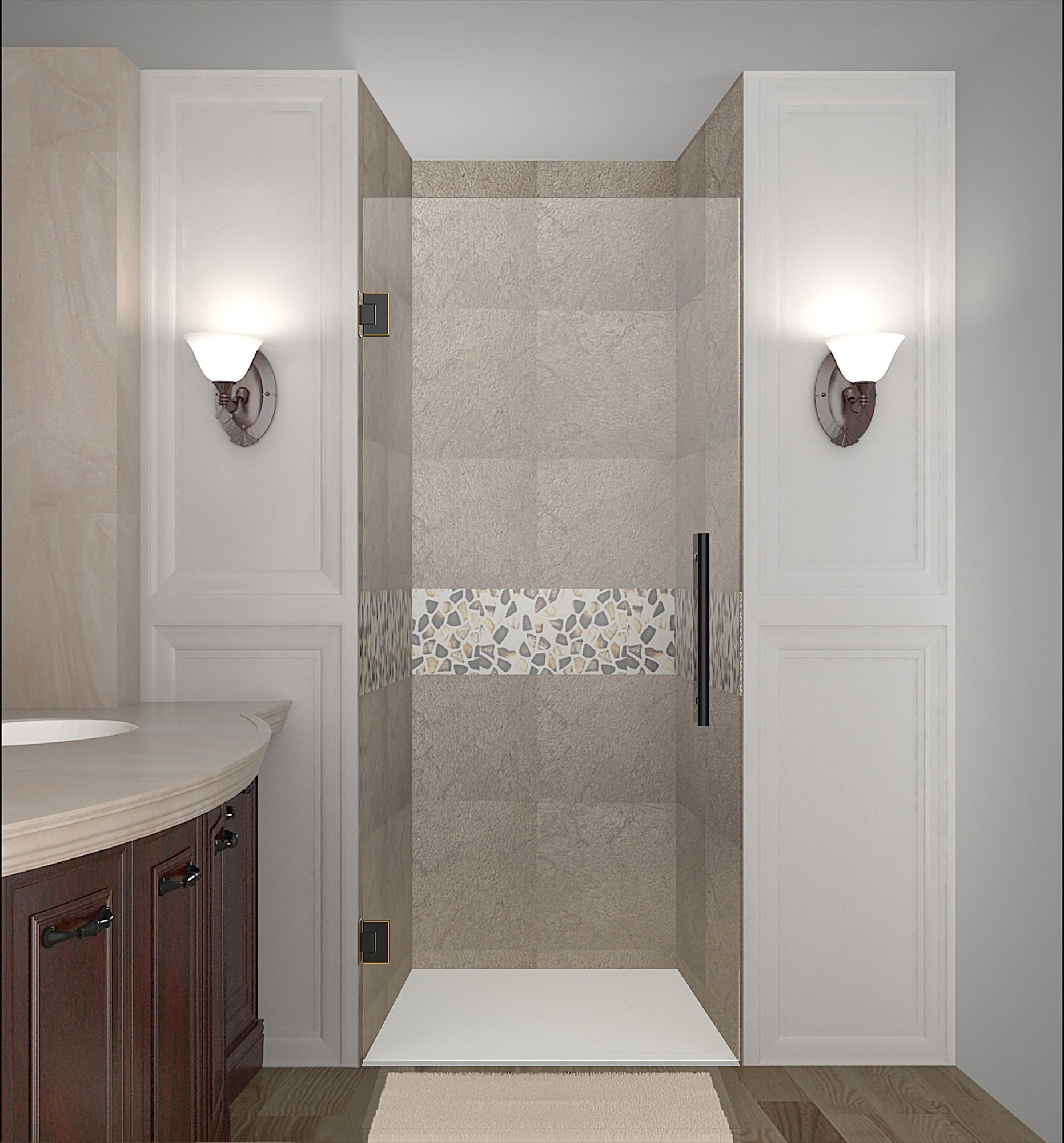 Aston Cascadia 22 X 72 Hinged Completely Frameless Single Panel