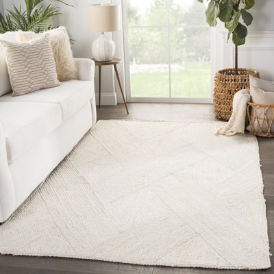 Dora Geometric Handwoven Jute Ivory Area Rug