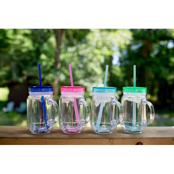 Parties Set of 4 Mason Glass Jars w/Handles Weddings Storage or Drinks 
