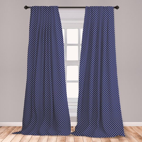 navy and white curtains panels