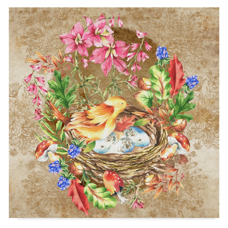 East Urban Home Birds Nest Acrylic Painting Print On Wrapped Canvas Wayfair