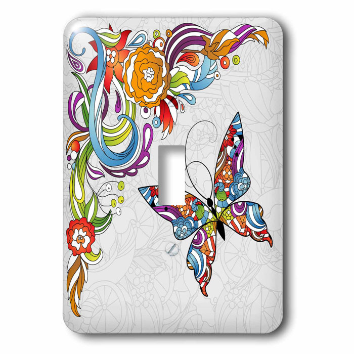 3drose Flower Swirl Butterfly 1 Gang Toggle Light Switch Wall Plate Wayfair