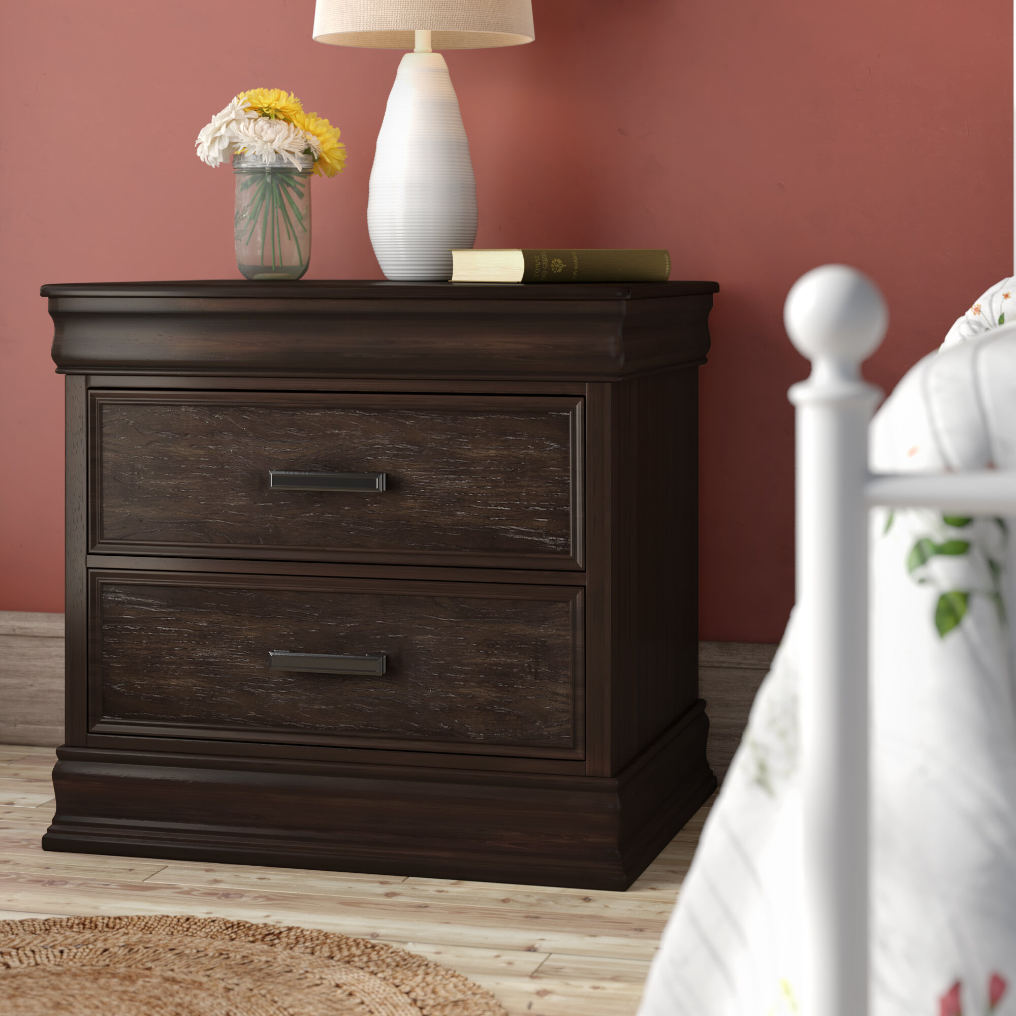 Laurel Foundry Modern Farmhouse Fortunat 3 Drawer Nightstand In Espresso Reviews Wayfair